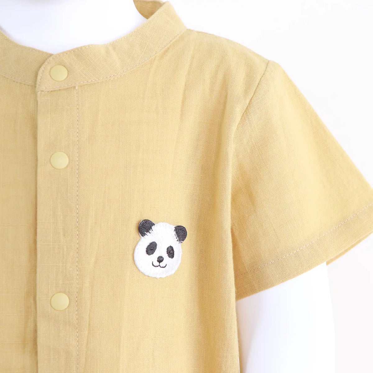 Embroidery Linen Romper For Baby Boy