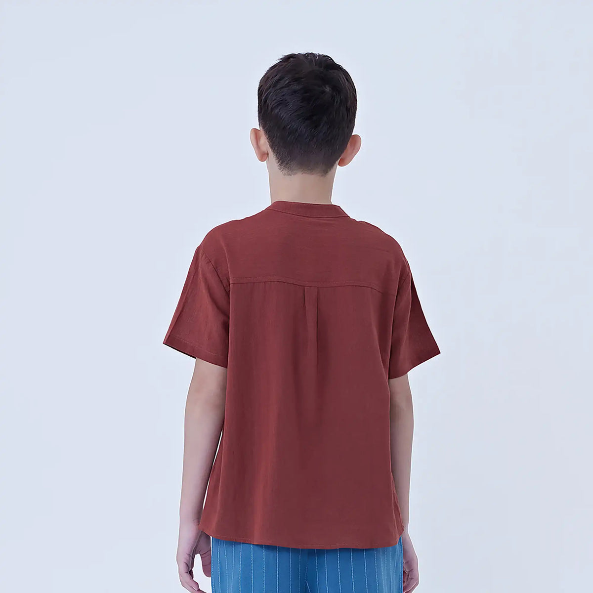 Plain Linen Shirt For Boys Image