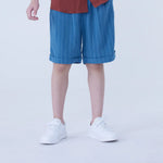 Lake Blue Ordinary Linen Shorts For Boys Image