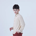 Plain Linen Shirt For Boys Image