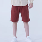 Ruse Red Ordinary Linen Shorts For Boys Image