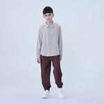 Ankle-Tied Linen Pants For Boys Image