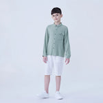 Plain Linen Shirt For Boys Image