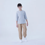 Ankle-Tied Linen Pants For Boys Image