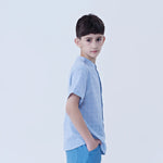 Checked Linen Shirt For Boys Image