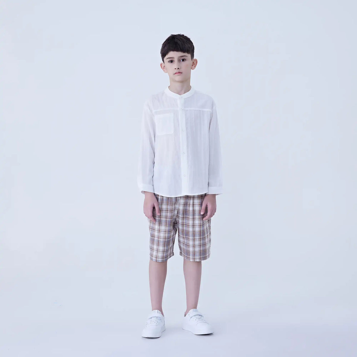 Plain Linen Shirt For Boys Image