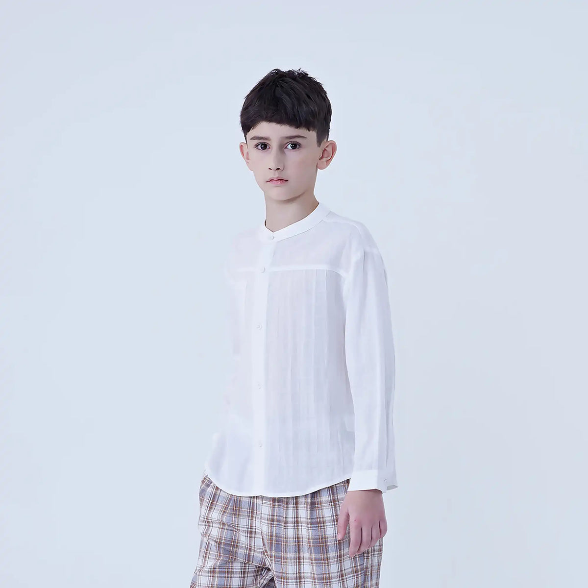 Plain Linen Shirt For Boys Image