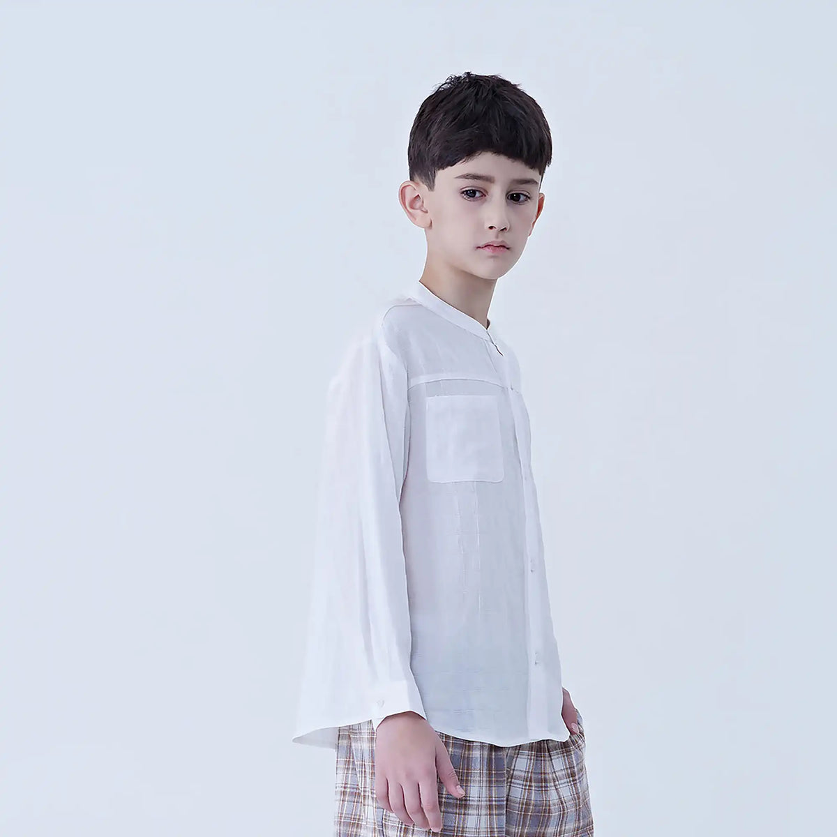 Plain Linen Shirt For Boys Image