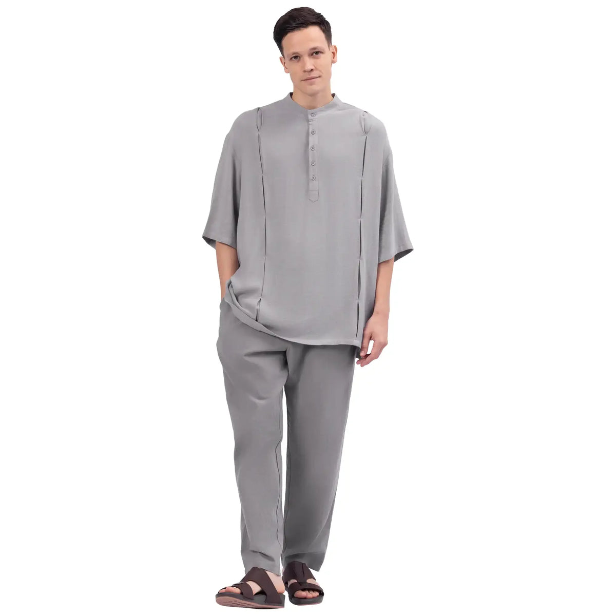 Plain Linen Blouse For Men Image