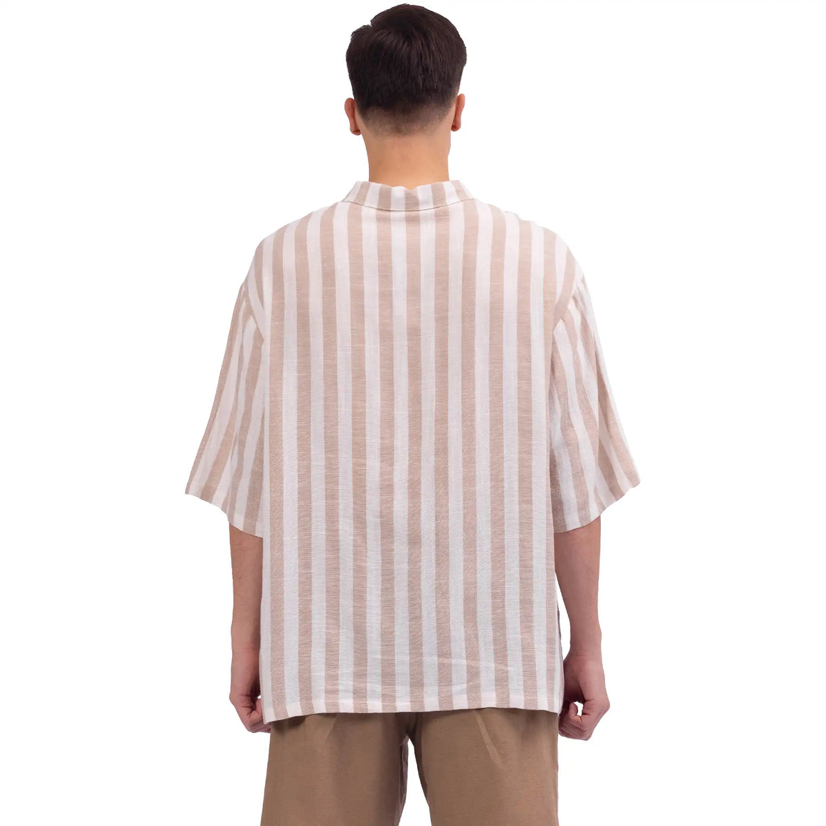 Striped Linen Blouse For Men Image