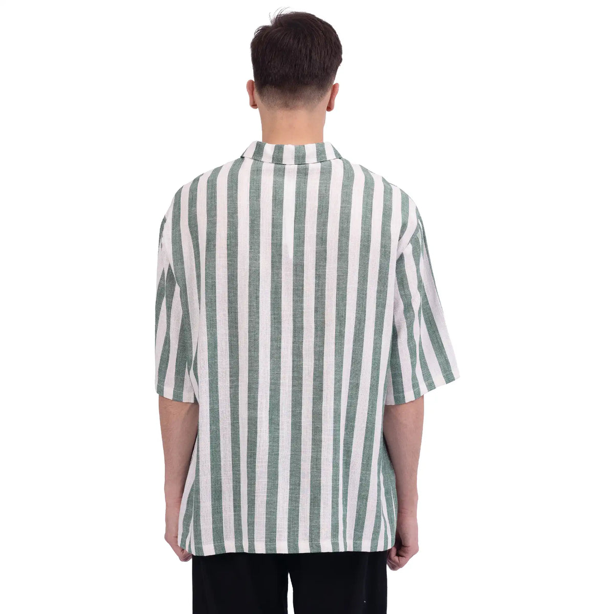 Striped Linen Blouse For Men Image