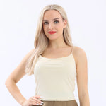 Plain Basic Tank Top For Women Beige Image