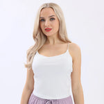 White Plain Basic Tank Top For Women Image