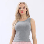 Plain Basic Vest For Women Gray Image