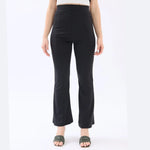 Bell-Bottom Basic Pants For Women Black Image