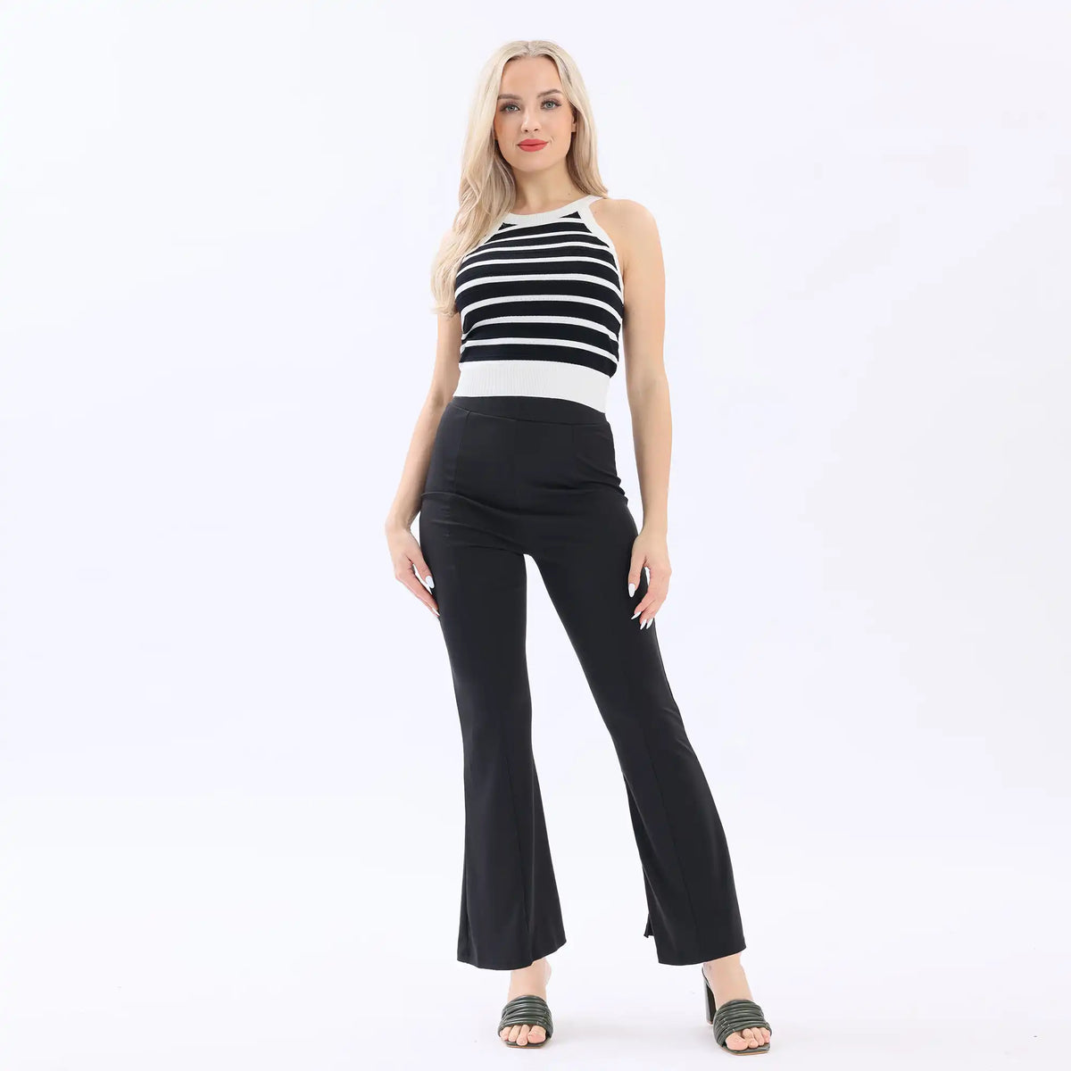 Bell-Bottom Basic Pants For Women