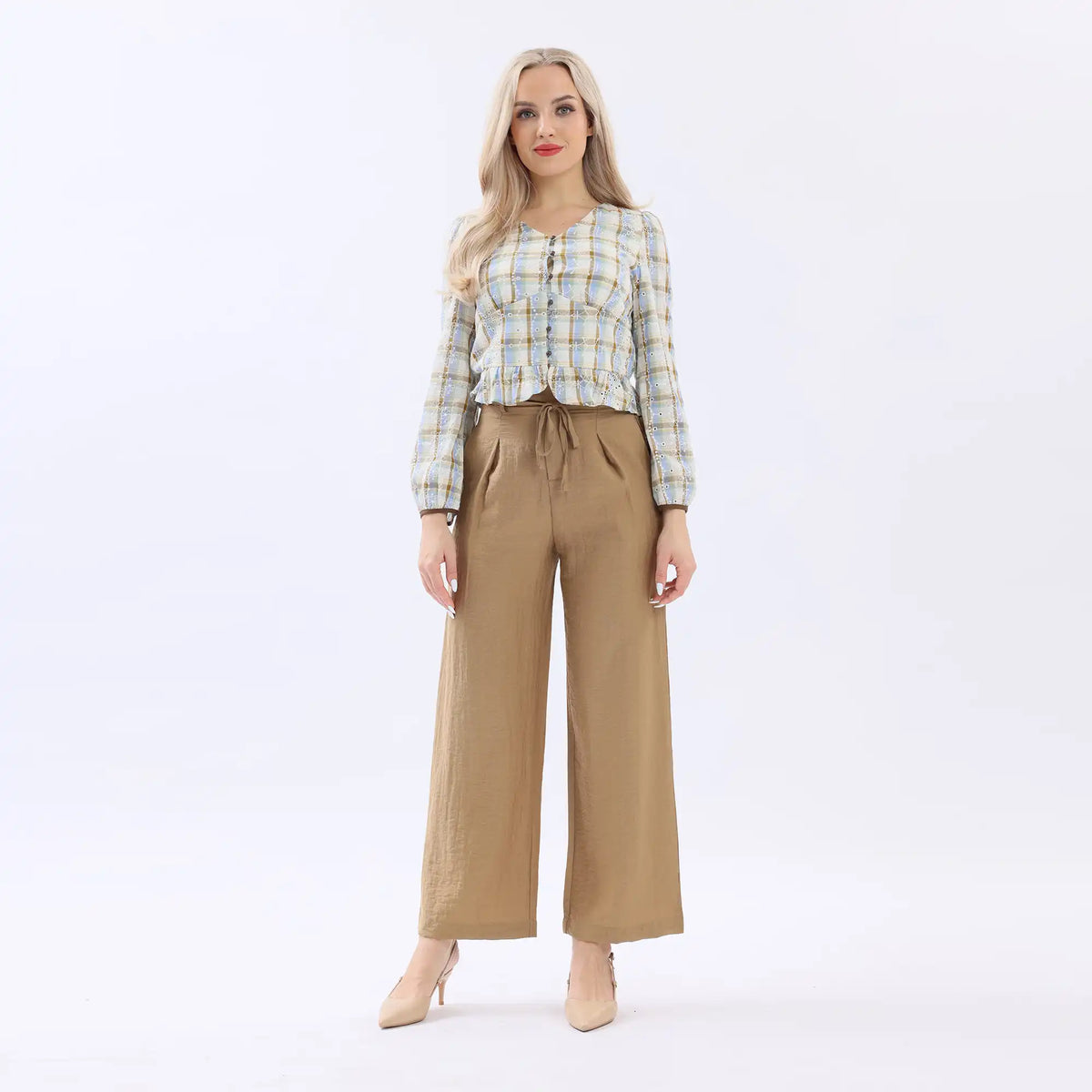 Checked Linen Shirt For Women