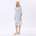 Striped Linen Dress For Women Image