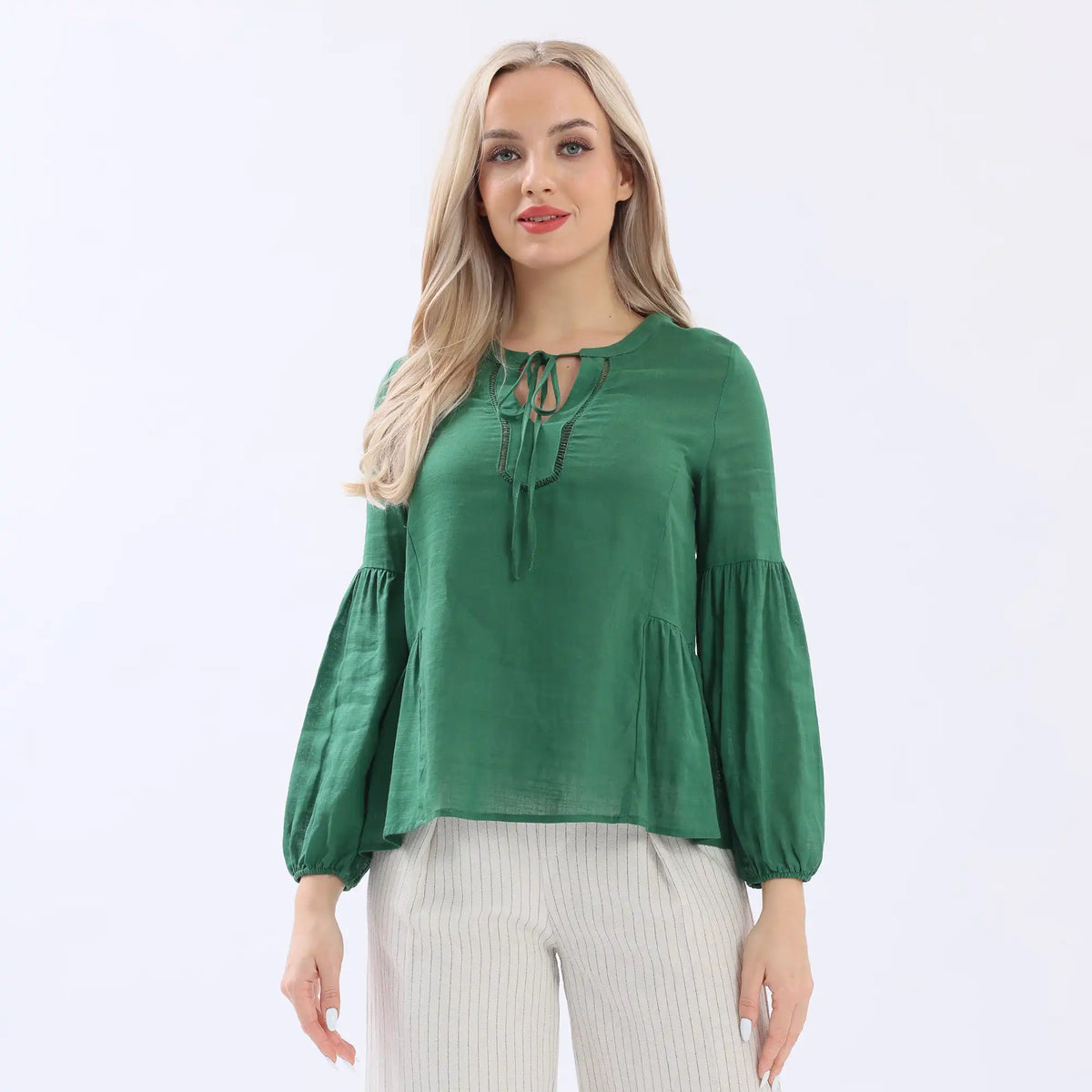 Plain Linen Blouse For Women