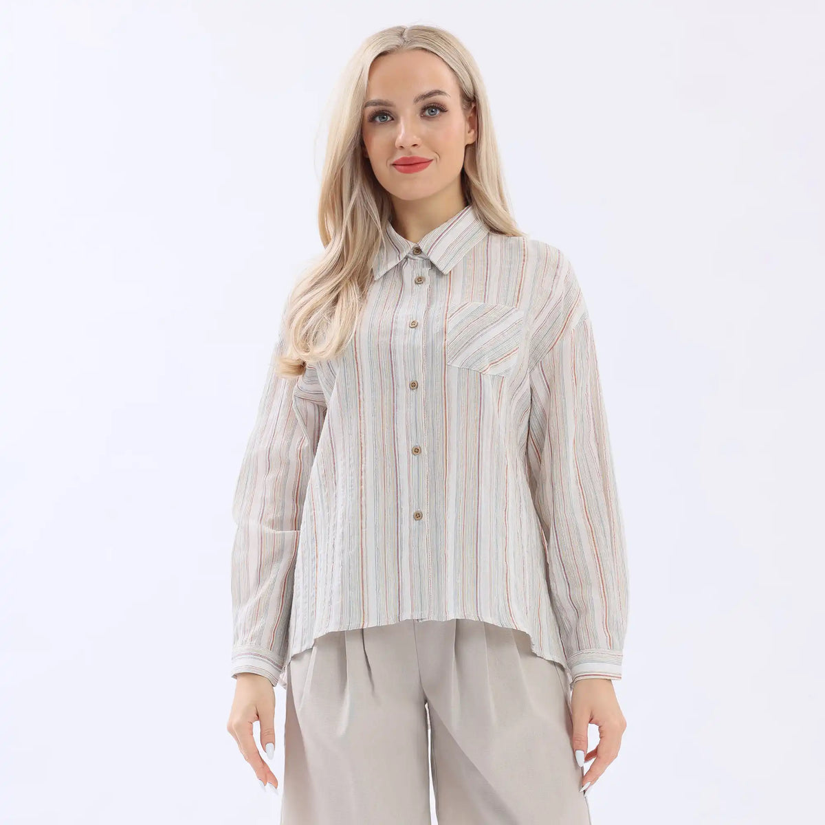 Striped Linen Shirt For Women