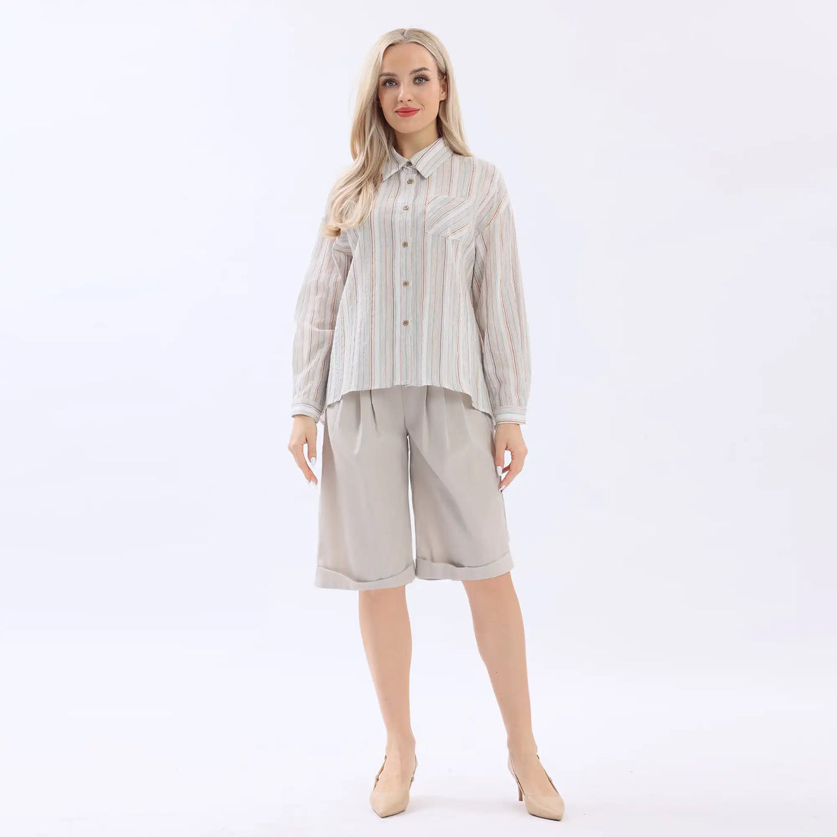 Striped Linen Shirt For Women