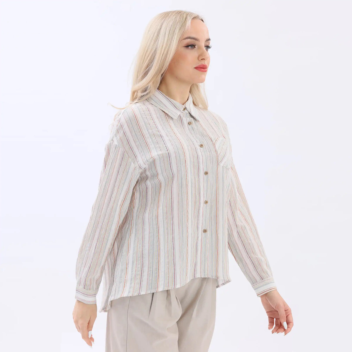 Striped Linen Shirt For Women