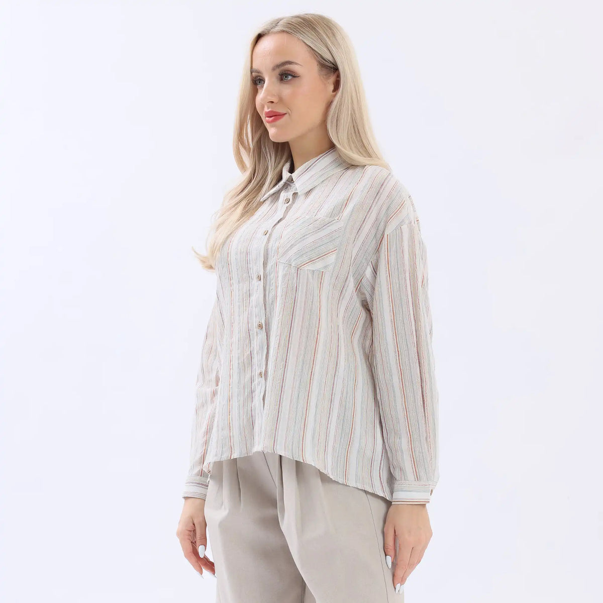 Striped Linen Shirt For Women