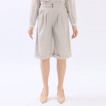 Baggy Linen Shorts For Women Khaki Image