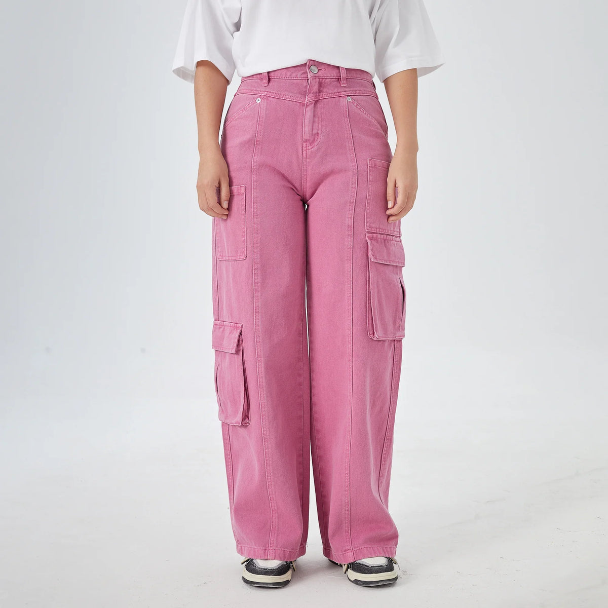 wide leg street look pants for women image