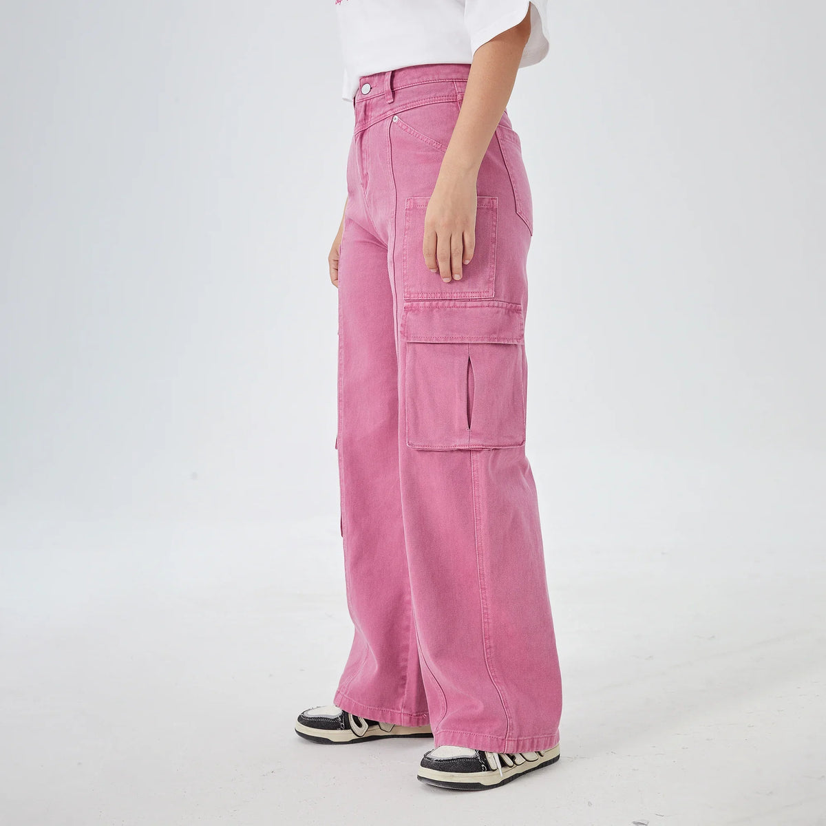 wide leg street look pants for women image