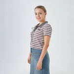 Striped Street Look Polo Shirt For Women Image