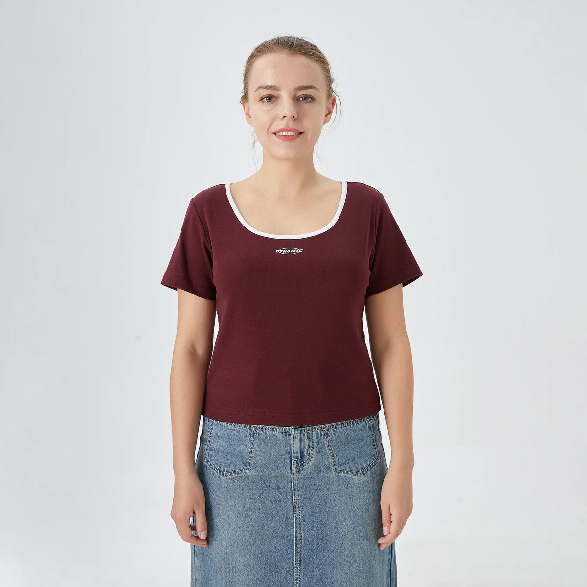 Printed Street Look T.Shirt For Women Maroon Image