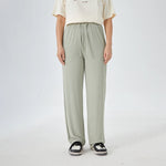 Bean Green Wide-Leg Street Look Pants For Women Image