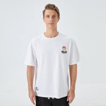 Bleached White Printed Street Look T.Shirt For Men Image