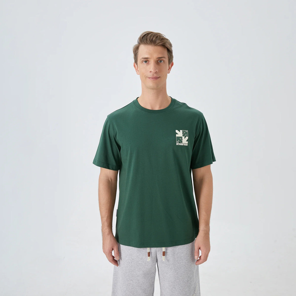 Printed Street Look T.Shirt For Men Green Image