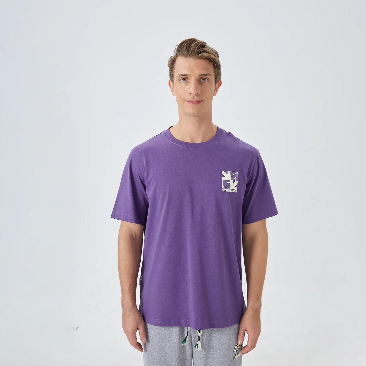 Printed Street Look T.Shirt For Men Purple Image