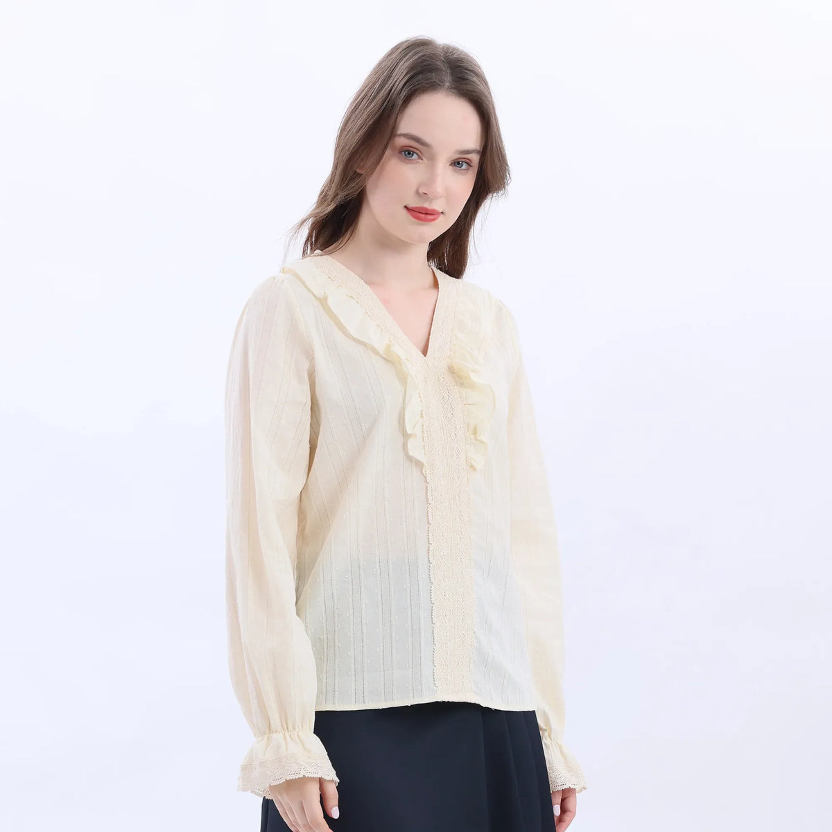 Jacquard Fashion Blouse For Women Image