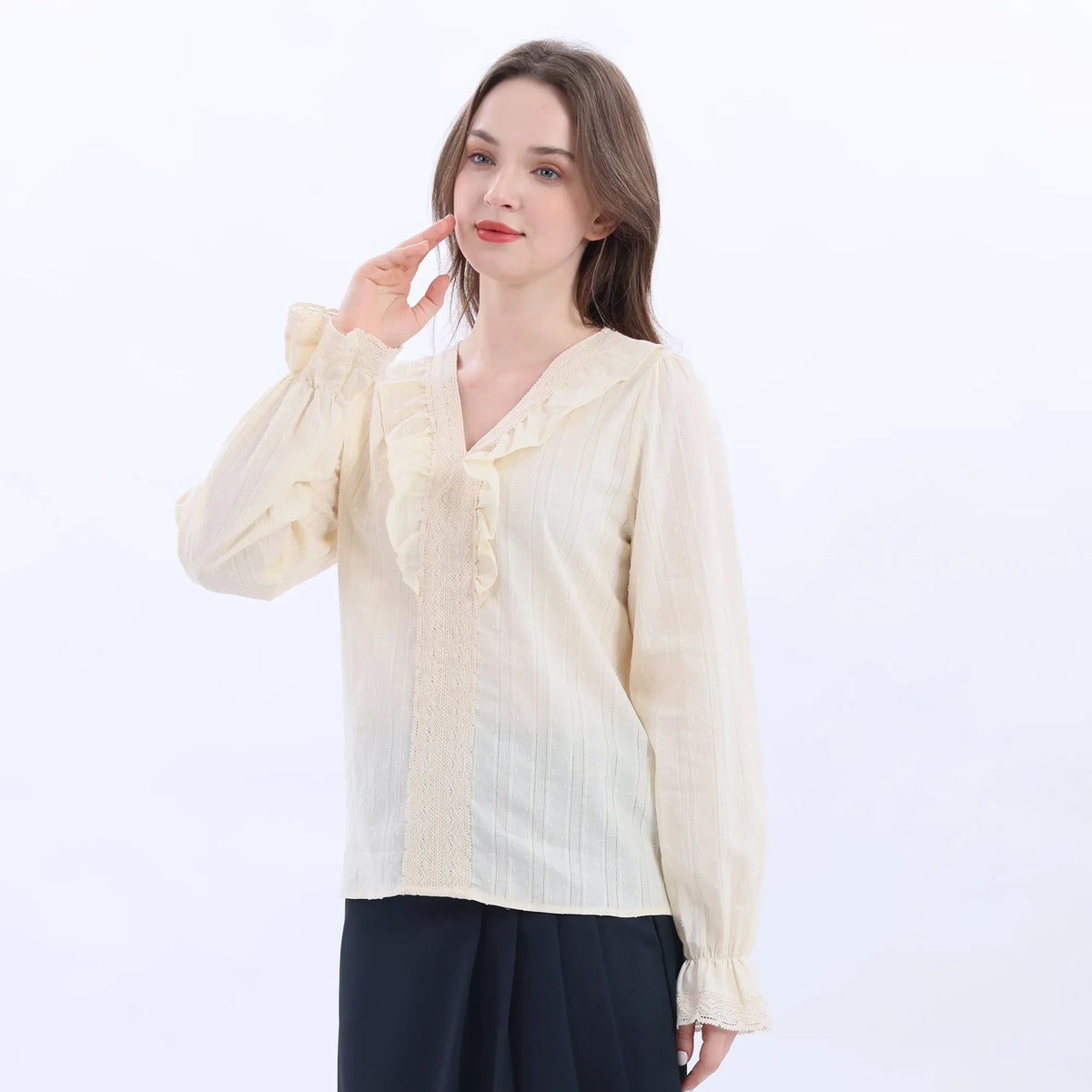 Jacquard Fashion Blouse For Women Image