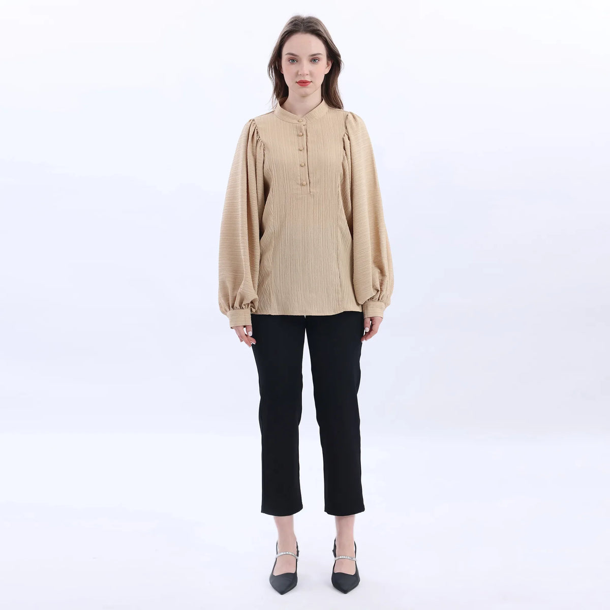 Jacquard Fashion Blouse For Women Image