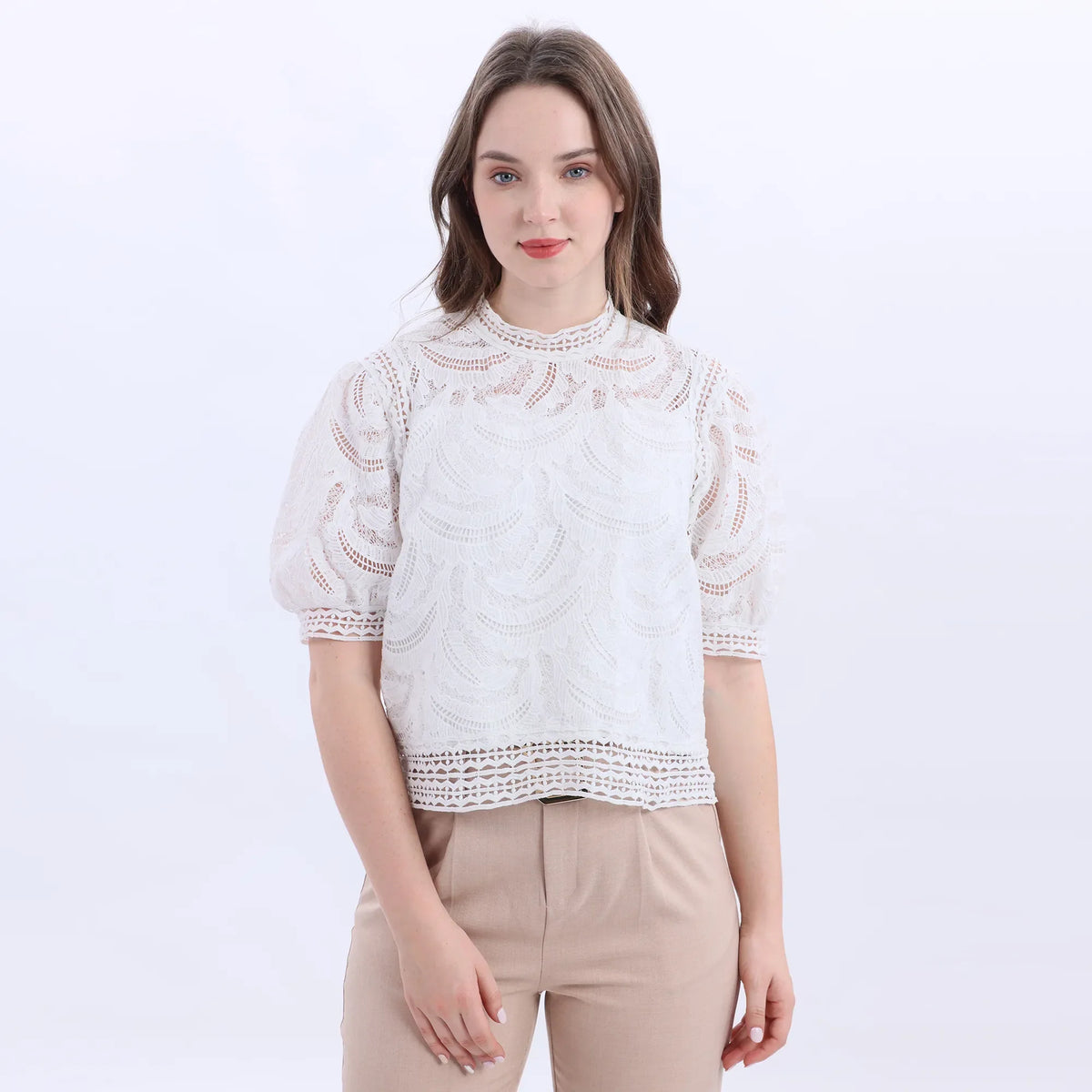 Laed Fashion Blouse For Women White Image