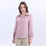Collar Fashion Blouse For Women Pink Image