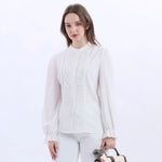 White Jacquard Fashion Shirt For Women Image