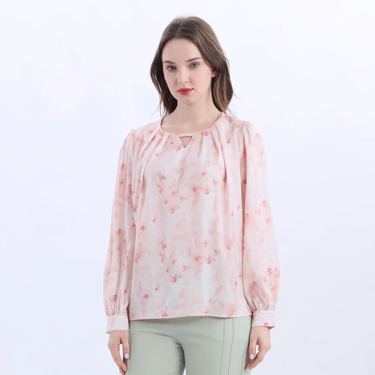 Floral Fashion Blouse For Women Pink Image