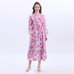 Purple Floral Fashion Dress For Women Image