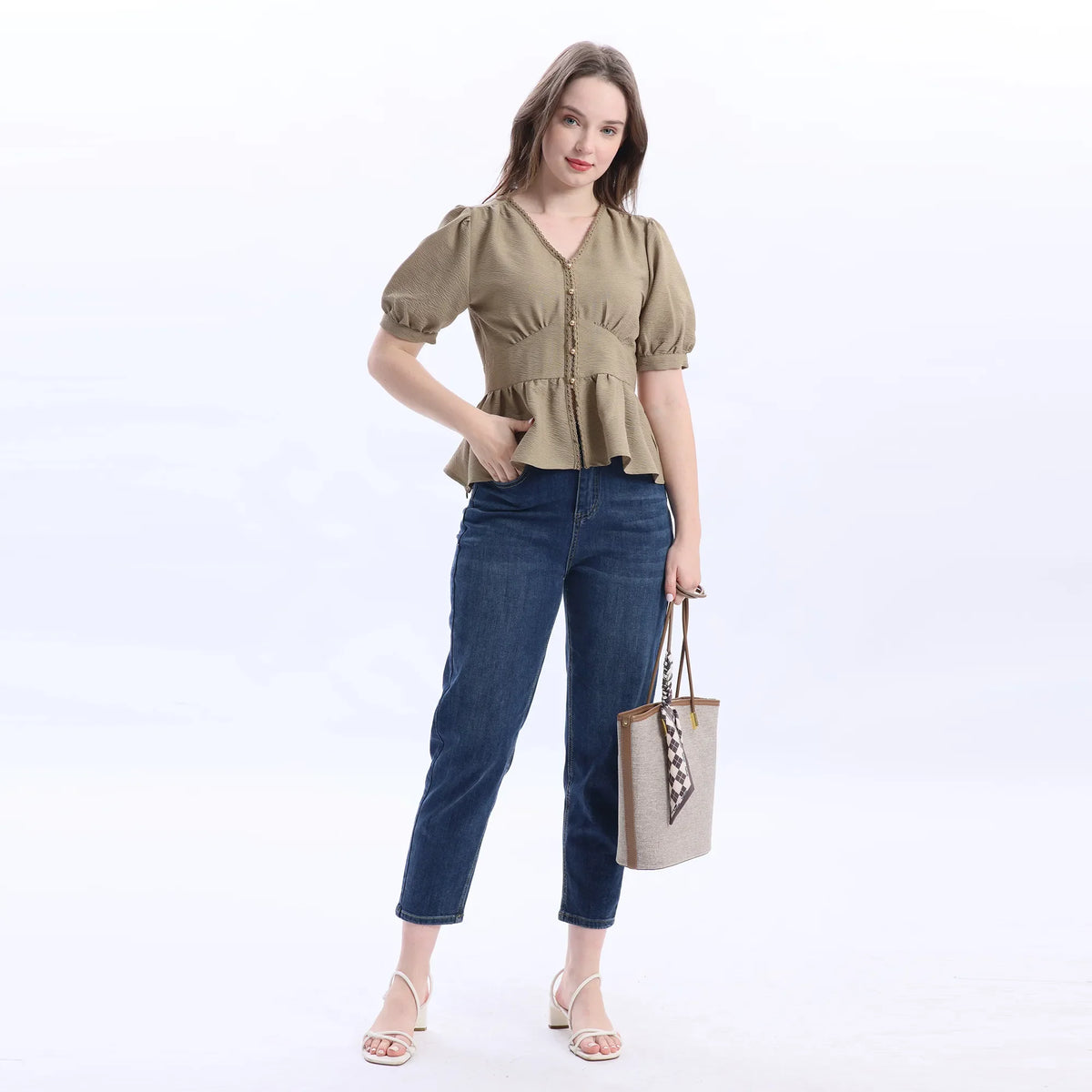 Jacquard Fashion Blouse For Women Image