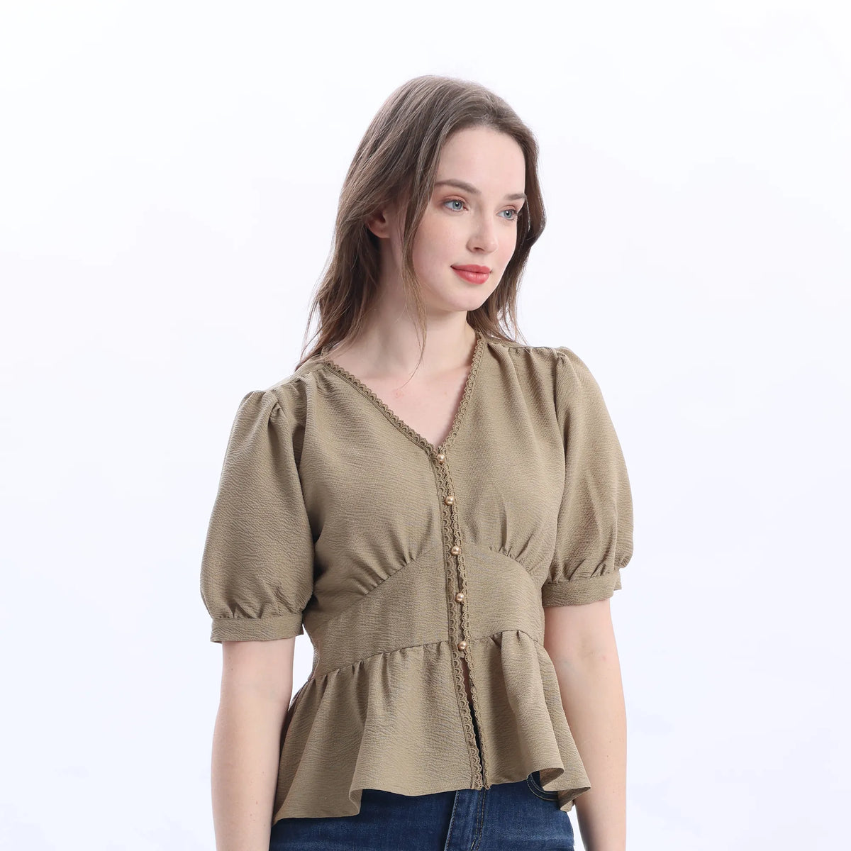 Jacquard Fashion Blouse For Women Image