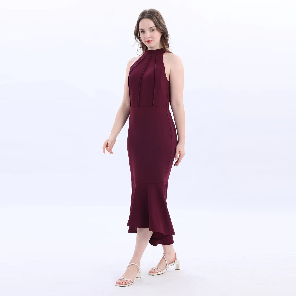 Sleeveless Linen Evening Dress For Women