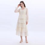 Beige Laed Fashion Dress For Women Image