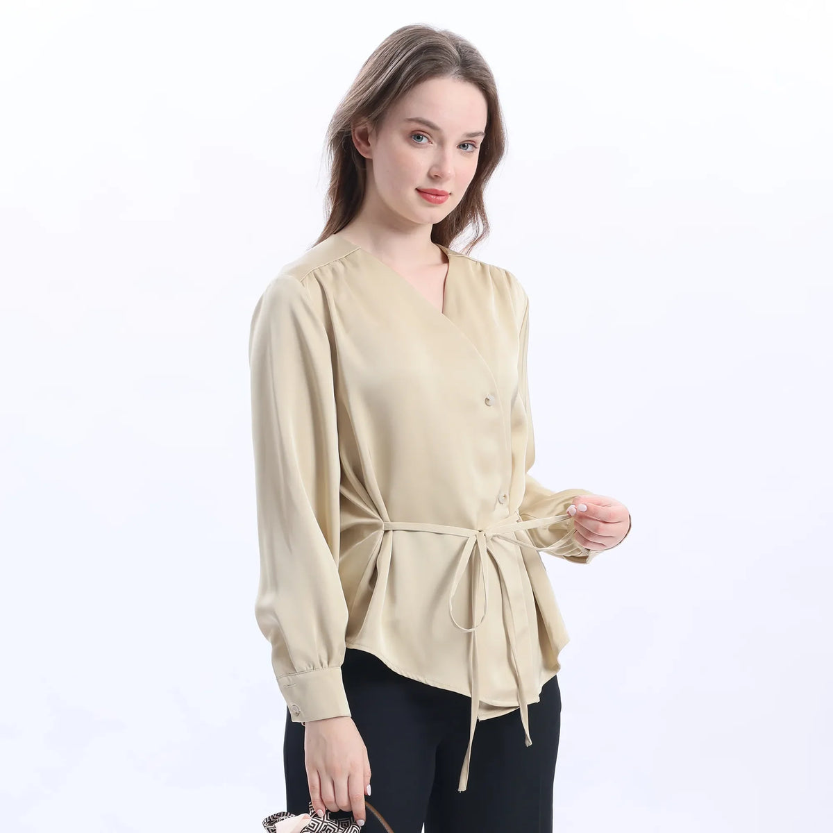 Plain Satin Shirt For Women