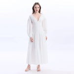 Checked Fashion Dress For Women White Image